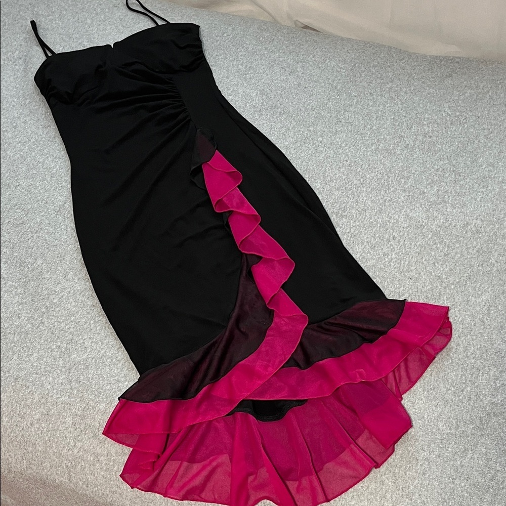 Vintage Y2K Whimsigoth Midi Dress Small Prom Strap Hoco Dance Party Cocktail